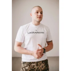 Logos Футболка с черной надписью Ukrainian 04-09-00-0007 р.M молочный