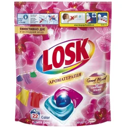 Капсули для прання для кольорових речей Losk Ефірні олії та аромат Малазійська Квітка 22 шт (9000101802467)