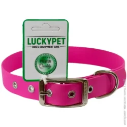 Lucky Pet Нашийник з водонепроникної стрічки з металевою пряжкою 25/30-40 рожевий