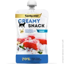 Паста Lucky Star Лагідне пюре для котів з м`якоті тихоокіанського тунця та креветок 85 г (4820281500268)