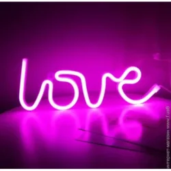 Luna Неоновая вывеска LUDS-NEO-33 Love розовый/теплый белый