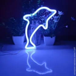 Luna Неоновая вывеска LUDS-NEO-52 Дельфін теплый белый/розовый/синий