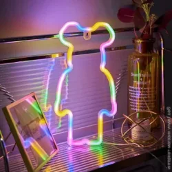 Luna Неоновая вывеска LUDS-NEO-57 Mouse теплый белый/синий/розовый/зеленый