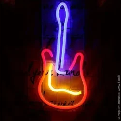 Luna Неоновая вывеска LUDS-NEO-58 Гитара теплый белый/голубой/розовый/зеленый