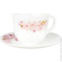 Чашка Luna Чашка з блюдцем Sakura 190 мл - склокераміка