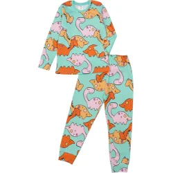 Пижамный комплект Luna Kids Пижама для девочек Динозавры р.116–122 мятный 0194