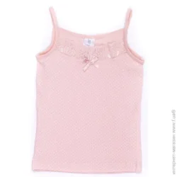 Luna Kids Майка детская для девочек в горошек р.122-128 пудровый VD 0157 /пудровий в білий горо