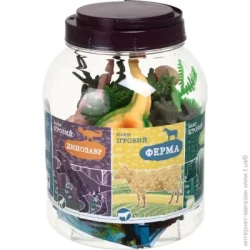 Фигурка с аксессуарами Luna Kids Игрушечный набор Відро Динозавры 20.5х15.5х15.5 см. 19 элементов YX-8010