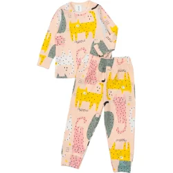 Пижамный комплект Luna Kids Пижама для девочек Котики р.80-86 персиковый 0192