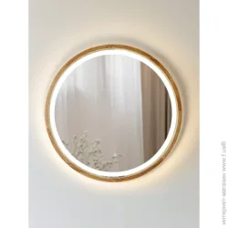 Luxury Wood Зеркало со встроенной подсветкой Perfection Slim LED ясень темный D550 мм