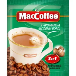 Кофе Maccoffee Кофейный напиток 3 в 1 Лесной орех 18 г
