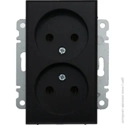 Розетка Makel Механизм розетки без заземления Karea IP20 черный матовый 57054017
