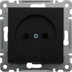 Розетка Розетка Makel Механизм розетки без заземления Karea IP20 черный 57054022