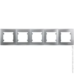 Makel Рамка пятиместная Lillium Natural Kare горизонтальная серебро 32065705