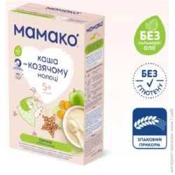 Каша Mamako Молочная Гречневая с Яблоком и Морковью на Козьем Молоке 200 г с 5 месяцев (4607088795826)