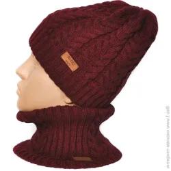 Mari-Knit Шапочка дитяча унісекс р.52–54 бордовий 820