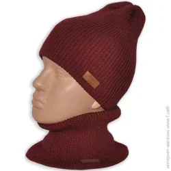 Шапка Mari-Knit Шапочка детская унисекс р.52–54 бордовый 821
