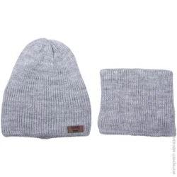 Шапка Mari-Knit Комплект +  снуд для мальчика 829 р.52-54 серый