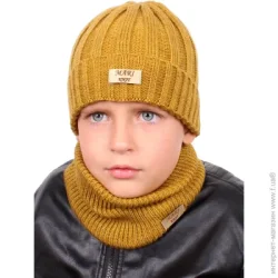 Повязка на шею (бафф) Mari-Knit Бафф Mariknit 0825 р.28х17 см оливковый