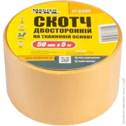 Клейка стрічка Mastertool Стрічка двостороння на тканинній основі 50 мм 5 м (77-6505)