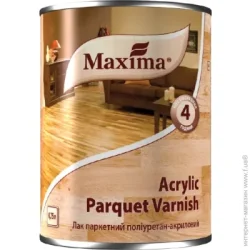 Maxima Лак паркетный полиуретан-акриловый Acrylic parquet varnish шелковистый мат бесцветный 0,75 л