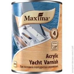 Maxima Лак яхтный полиуретан-акриловый Acrylic yacht varnish глянец прозрачный 0,75 л