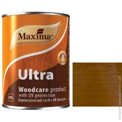 Maxima Декоративное и защитное средство для древесины Ultra ореховое дерево глянец 0,75 л