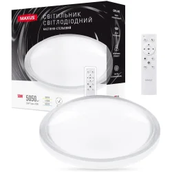 Maxus Светильник настенно-потолочный 50 Вт прозрачный/белый 3000/4100/6000 К 1-MFCL-50R-Aura
