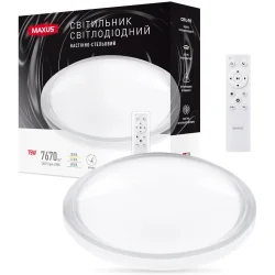 Maxus Светильник настенно-потолочный 75 Вт прозрачный/белый 3000/4100/6000 К 1-MFCL-75R-Aura