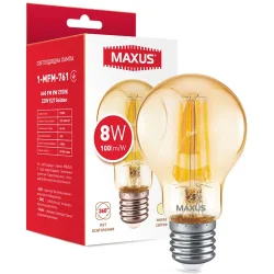 Maxus Лампа світлодіодна FIL Golden A60 220 Вт E27 2700 К 220 В жовта 1-MFM-761