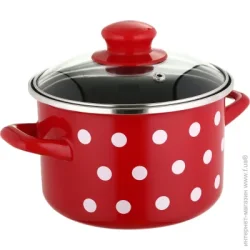 Кастрюля Metrot 2л красный/белый горох (2086)