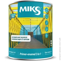 Miks Color Грунт-эмаль 3 в 1 белый глянец 0,8кг