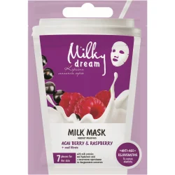 Milky Dream Маска тканинна для обличчя Ягода асаї та малина+ фільтрат равлика 20 мл