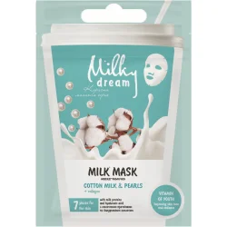 Milky Dream Маска тканинна для обличчя Бавовняне молоко та перли+ колаген 20 мл