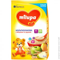 Каша Milupa Молочна швидкорозчинна органічна Мультизлакова з Яблуком та Грушею 210 г з 7 місяців (5900852042799)