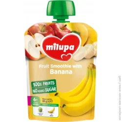 Пюре фруктове Milupa з 6 місяців Яблуко-банан 80 г (6438091403563)