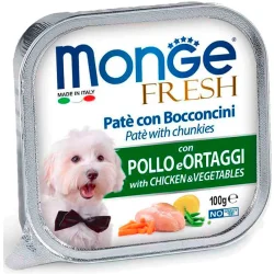 Консервы Monge Консервы Dog Fresh для собак, паштет, со свежей курицей и овощами, 100 г (160082)
