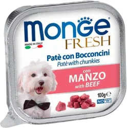 Консерви Monge Консерви Dog Fresh для собак, паштет, зі свіжою яловичиною, 100 г (160087)