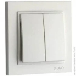 Выключатель Mono Вимикач двоклавішний, (102-010025-102)