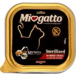 Miogatto для стерилізованих котів з яловичиною та овочами, 100г (8007520086318)