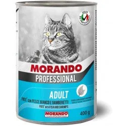 MORANDO PROF паштет з білою рибою та креветками (консерви для дорослих котів), 0.4кг (8007520012621)