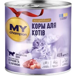 Корм вологий для котів шматочки з куркою та телятиною 415 г