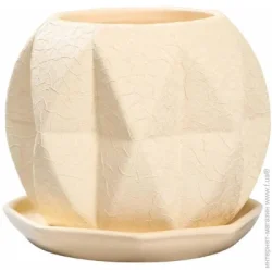 Nana Ceramics Горщик для квітів кераміка Сфера фігурний бежевий 1,5 л (482)