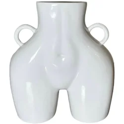 Nana Ceramics Ваза керамическая Ким 25 см белый глянец