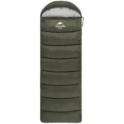 Naturehike Спальник з капюшоном U350S NH20MSD07, (-3°C), лівий, темно-зелений (6927595764329-L)
