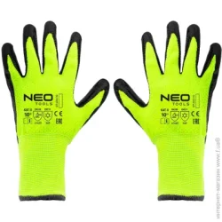 NEO TOOLS Рукавички одноразові утеплені з покриттям латекс XL (10) 97-613
