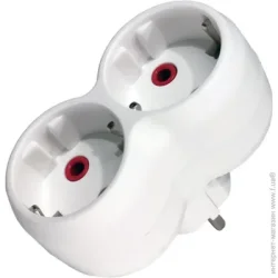 Neomax Двойник с заземлением 2 гн. белый NX1012