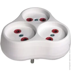 Neomax Тройник без заземления 3 гн. белый NX1015