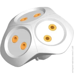 Neomax Тройник без заземления 3 гн. белый NX1018