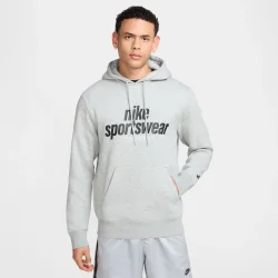 Толстовка (худі) Nike Джемпер M NK CLUB BB PO HDY NSW GFX HJ2159-063 р.L сірий